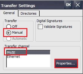 A screen shot of a transfer settings

Description automatically generated